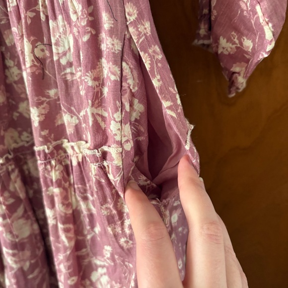 Free People Pappiet Midi Dress Pink Floral NWT Size XS Cottagecore Bohemian Boho - Picture 10 of 11